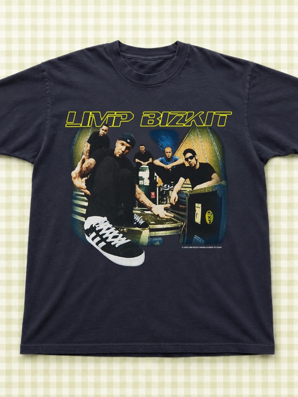 Gildan Black Limp Bizkit Graphic Tee with Yellow Logo, Retro Style, Gift for Fan
